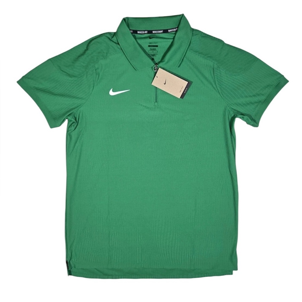 Nike Court Dri-FIT ADV Tennis Textured Polo Mens Size Slim HQ0792-310 Green